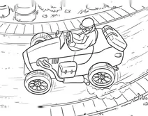 Vintage race car on track