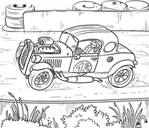 Vintage racing car on track