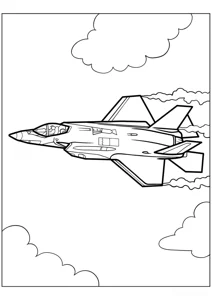 Розмальовка ««Військовий літак-невидимка F-35 Блискавка II»»: роздрукувати, завантажити