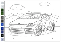 Volkswagen scirocco — розфарбування за номерами