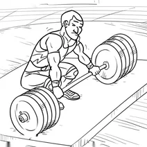 Weightlifter preparing to lift barbell