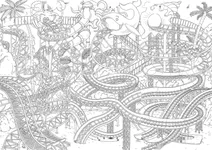 Wild amusement park roller coasters