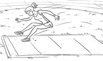 Woman doing long jump
