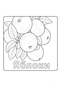 Розмальовка ««Яблука на гілці»»: роздрукувати, завантажити