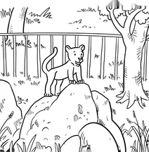 Young lion at the zoo