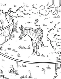 Zebra at the zoo enclosure