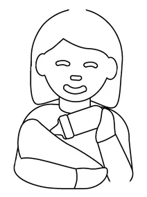 Жінка годує дитину emoji