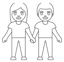 Жінка і чоловік, тримаючись за руки emoji