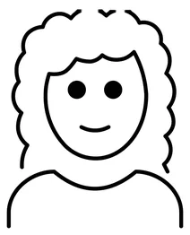 Жінка кучеряве волосся emoji