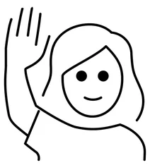 Жінка піднімає руку emoji