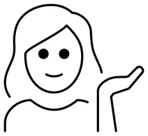 Жінка схиляє руку emoji