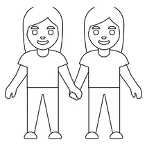 Жінки тримаються за руки emoji