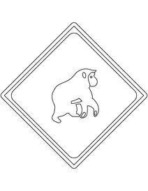Знак «перехід диких тварин (мавпа)» — японія