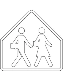Знак: шкільний перехід (квебек)