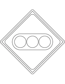Знак «світлофори попереду» — японія