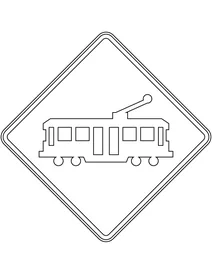 Знак в австралії — трамвайний переїзд