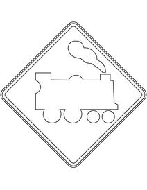 Знак в австралії — залізничний переїзд попереду