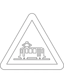 Знак в іспанії — трамвайний переїзд